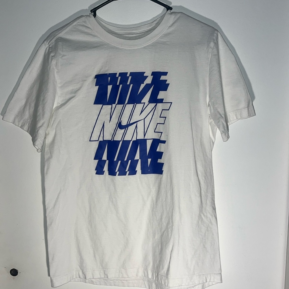 Nike T-Shirt, Medium Size, White & Blue